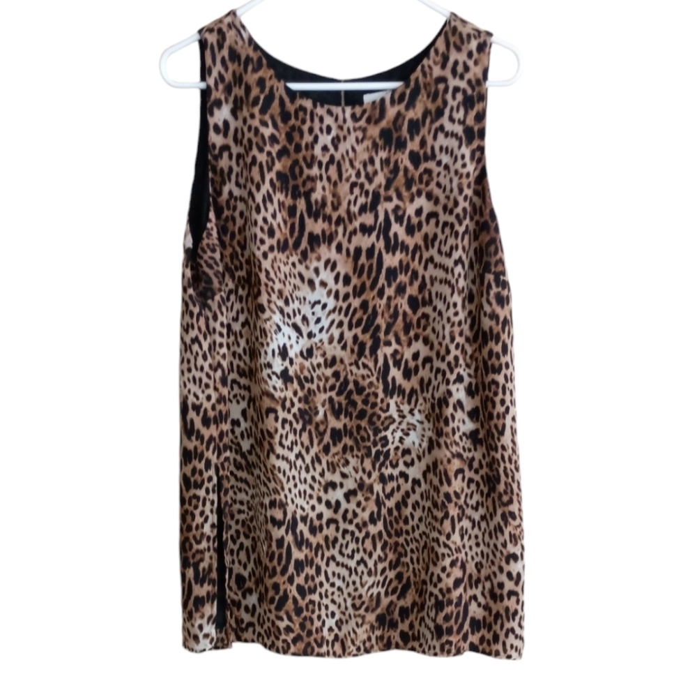 Chico's Animal Print Sleeveless Blouse Size 2 (US Size L)